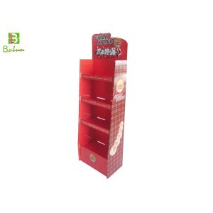 4 Tiers Cardboard Counter Display , Promotional Cardboard Display Shelves
