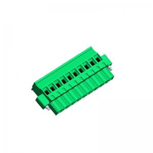 China Horizontal Opposite Direction Line Matte Tin Terminal Block Connector Female PA66 Green wholesale