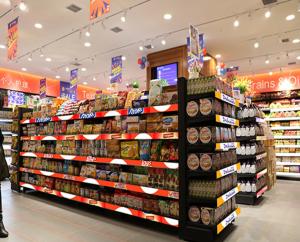 China 1.875mm Led Bar Bottle Display Shelves For Supermarket Retail Store wholesale