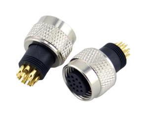 China brass gold plated ip67 ip68 waterproof M12 Panel mount circular 8 pin connector for automation industry wholesale