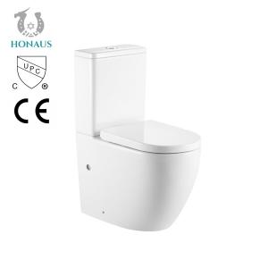 China ISO Modern 2 Piece Toilet Bowl Soft Cover Cyclone Flush Toilet For Hotel Home on sale