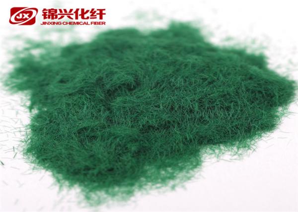 Quality Textile Fabric Nylon Flocking Powder 1.5D*0.6mm Full - Dull Luster Green Color for sale