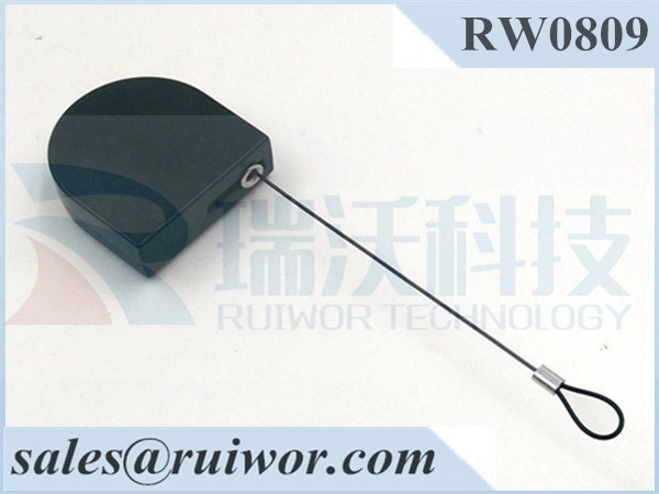 RUIWOR RW0011 Flat Head Screw End work with Anti Theft Pull Box / Retractable Security Tether / Secure Cable Retractor