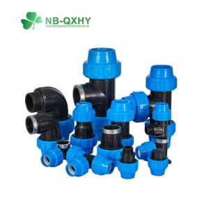 China 100% Material PP Plastic Compression Fittings Elbow 90 Degree Polypropylene Pipe Fittings on sale