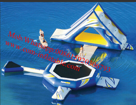 Inflatable rainbow water slide, inflatable water part slide,Inflatable slide