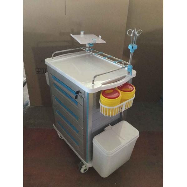 Stainless Steel Medical Trolley Cart , Hospital Icu Emergency Trolley Drug Delivery