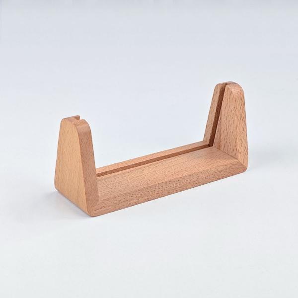 Durable Tabletop Sublimation Glass Photo Frame With Wooden U Shaped Base Custom Printing Tempered Glass Picture Frame