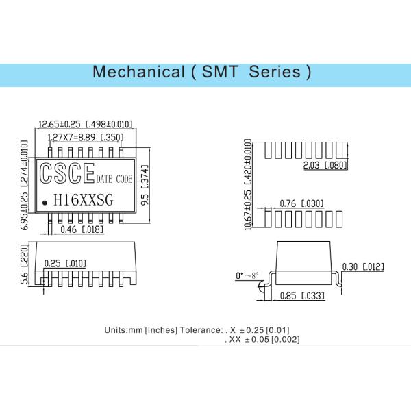 High Frequency / Current Electronic Power Transformer 16 Pin OCL 350uh Min