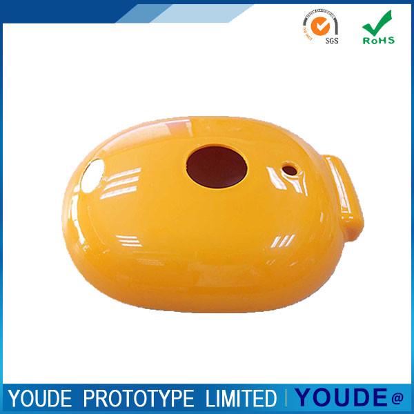 Quality Small Batch Custom CNC Machining Plastic Case Yellow With UV Glazing for sale