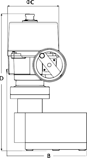 Wafer Style Electrically Operated Butterfly Valve DN65 DN80 Black High Torque