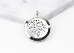 Stainless Steel Essential Oil Jewelry Magnetic Locket Carving Round Aromatherapy