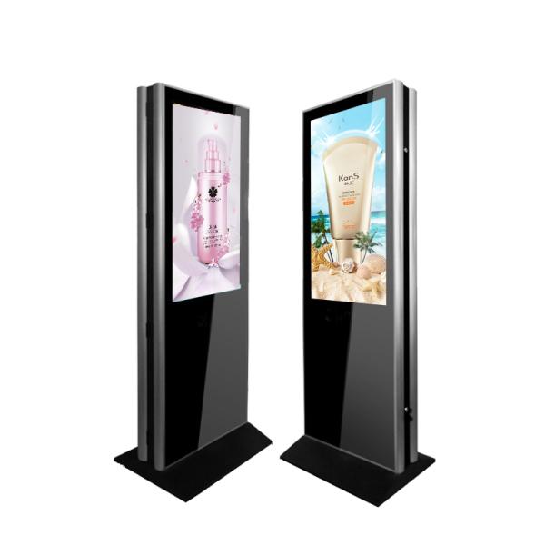 Double Sides Metal Case plus Toughened Glass Panel standing digital signage