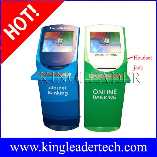 Quality Online banking touch screen custom kiosk design with A4 printer,metal keyboard for sale