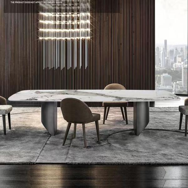 Large Rectangle Marble Top 12 Person Dining Table Luxury Dining Room Table Furniture