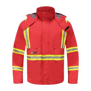 China EN343 Rain proof Chemical Protective safety jacket , 9OZ Nomex Fire Retardant Work Jacket wholesale