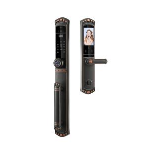 Red Bronze 3D Face Door Lock With Video Intercom Function With 6068 Mortise