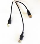 Vehicle M12 6 PIN Mini Din Connector Rear View Camera Cable With Bare Copper