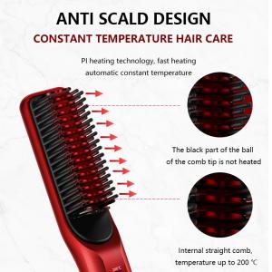 China Professional Hair Straightener Comb USB Rechargeable Cordless Hair Straightener Brush on sale