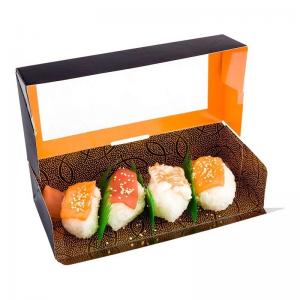 China Logo Printing Custom Brown Sushi Paper Box With Window Food Packaging White Cardboard wholesale