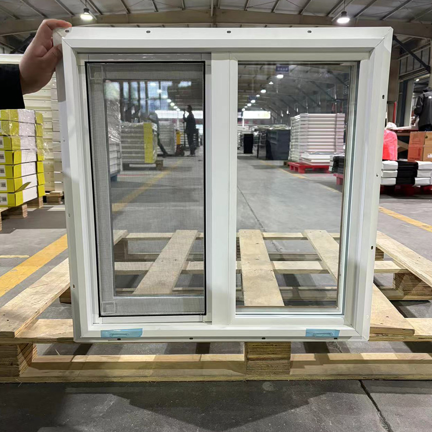 UPVC Sliding Windows Woodgrain / White Two-Tone Customizable Colors & Sizes