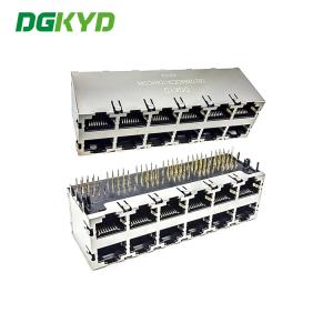 China DGKYD59212688DE3A1DB4C048 Multi-Port RJ45 Stacked Ethernet Socket 2X6 wholesale