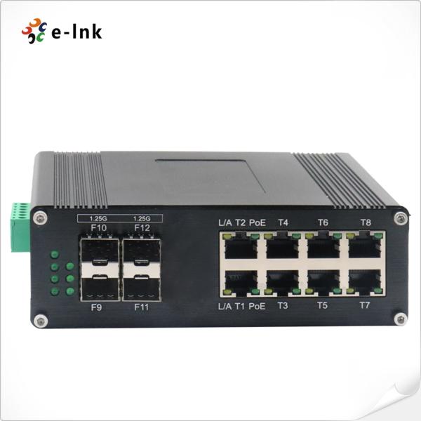Quality Hardened 8 Port POE Managed Network Switch With IP40 Aluminum Case for sale