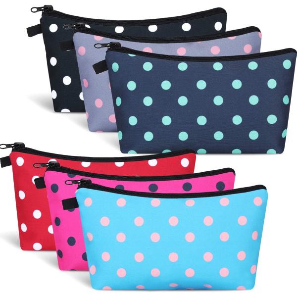High Quality Lightweight And Waterproof Dot Toiletry Bags For Girls Women