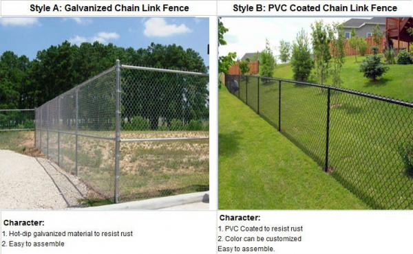0.9m height x 20m Chain Link Panels Black PVC coated fence/ diamond fence