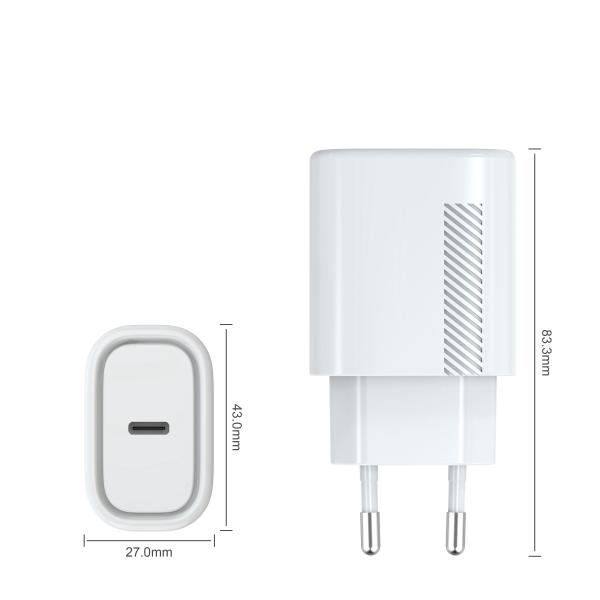 20W PD USB Type C QC3.0 Cell Phone Wall Charger