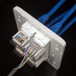 Dual Port RJ11 RJ45 Telephone Network Modular Jack Cat5E Quick Clamp For Wall