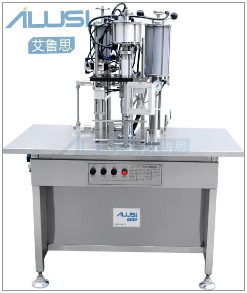 Quality Aerosol Spray Filling Machine, Manual Push Aerosol Filling Machine Semi-Automatic 3 in 1 0.9 M3/Min 0.65-1.0MPa 20-500ml for sale