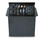 Tabletop Mount Hydraulic Pop Up Power Socket Box with Bottom Connection Panel