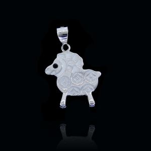 China Cute Children Silver Jewellery / Chinese Culture Silver Sheep Pendant For Girls on sale