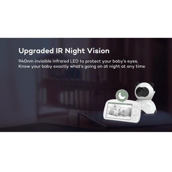 5.5 Inch Lcd Baby Video Monitor Two Way Audio Talk Ir Night Vision Baby Monitor