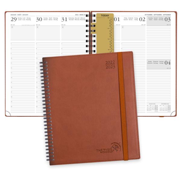 Quality Brown Spiral Softcover Custom Academic Planner 2023 For Student for sale