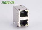 Dual deck 2 Port RJ45 Multiple Port Connectors with 1000base Transformer OEM ODM