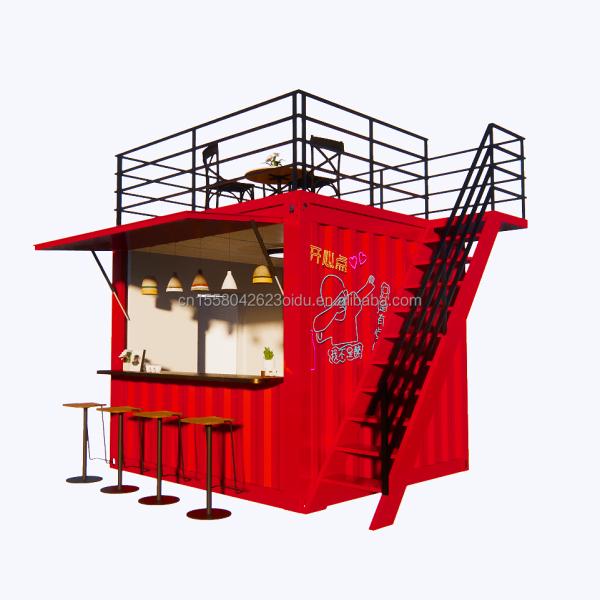 Shop Professional Customized Container Coffee Shop Bar Fast-food Restaurant Convenience Store Kiosk Booth with Aluminum Alloy Windows