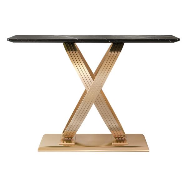 Quality Customized Brass And Marble Console Table Satin Finish Ss Console Table for sale