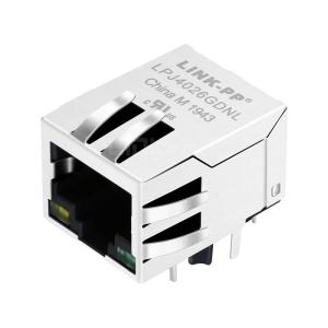 China XFMRC XFATM6CB-CLYG1-4MS Compatible LINK-PP LPJ4026GDNL 10/100 Base-T Tab Down Yellow/Green Led 1x1 Port Network RJ45 Female socket on sale