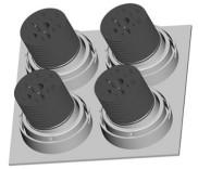 different holders Squre Shape Four Heads Led Ceiling Lamp Led Cob Downlight spotlight led luminaire