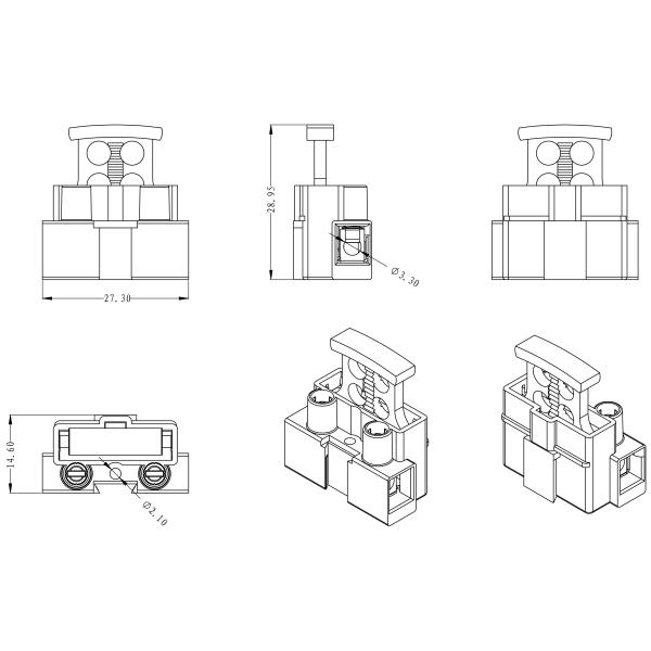 EU Standard Screw Mount 1 Pole Fused Terminal Block For 5x20mm Fuse