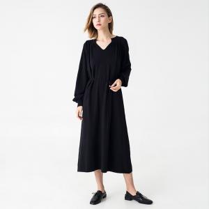 China Autumn Women Clothing Black Midi Knit Dress wholesale