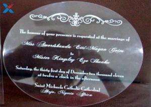 China Round Shape Acrylic Gifts / Acrylic Wedding Invitation Cards With Different Color wholesale