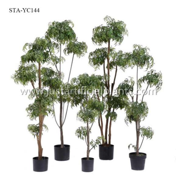 Lifelike Artificial Fern Tree , Artificial House Plants Iron Wire Delightful