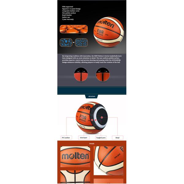 PU leather quality Official custom logo size 5 7 9 Molten basketball GG7X molten 5000