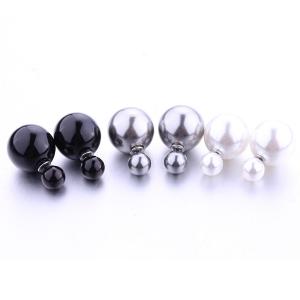 China Hot Selling Paragraph Candy Color Round Ball Earring Double Side Shining Stud Earrings Big Acrylic Earrings For Women wholesale