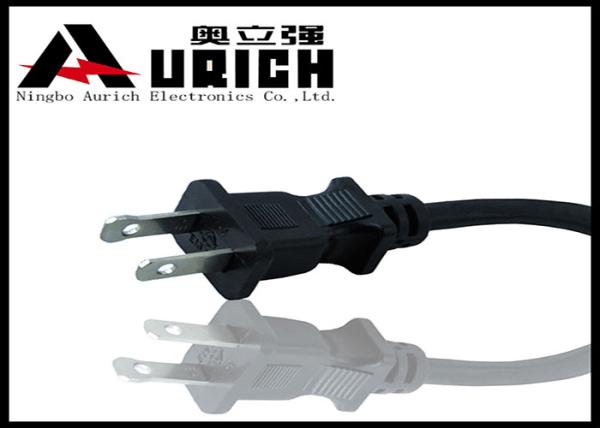 Quality Consumer Electronics Power Cord Plug , 2 Prong AC Power Cord UL Authentication for sale