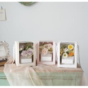 Eternal Blooms Cardboard Display Boxes Transparent Flower Windowed Cake Boxes