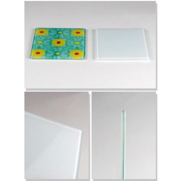 Square Shape Tempered Glass Coaster Blanks For Sublimation Heat Transfer Printing