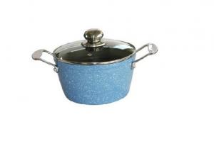 China Forged Powder Coating Nonstick Sauce Pan With Glass Lid , s/s Handle wholesale
